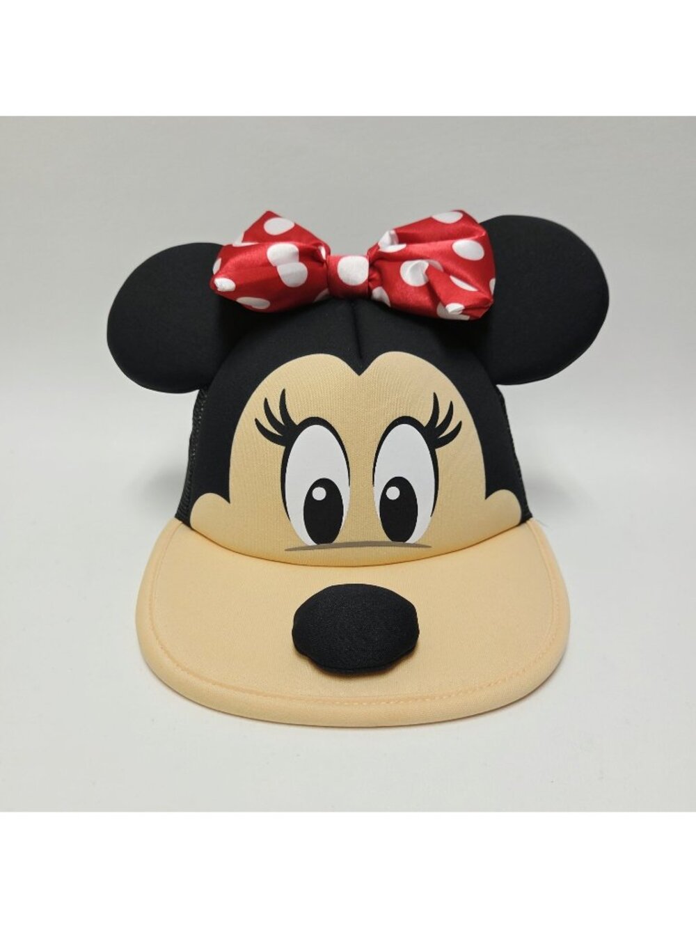 Disney Parks Minnie Mouse Face Ears Foam Mesh Trucker Snapback Hat Cap Adult